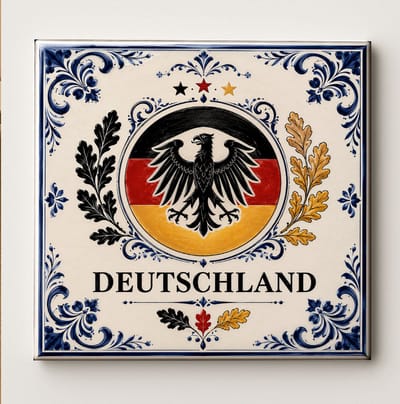 Duitsland Keramische Wandtegel – Deutschland Adelaar Wapenschild Vintage Decoratief Ontwerp