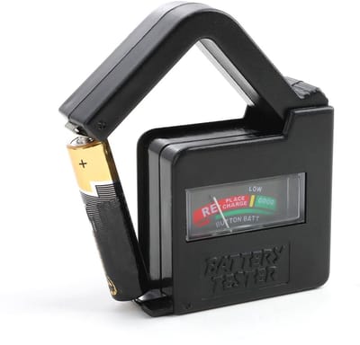 Digitale batterijtester voor AA, AAA, C, D, 9V en toetsen – Draagbaar met analoog display, milieuvriendelijk