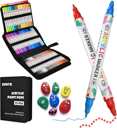 Acryl Stiften Set - Verfstiften Fijn - Creatief Schilderen - 72 Levendige Kleuren - Fijne Punt - Multicolor