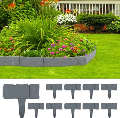 Gazonrand 40 stuks - Tuinrand Maairand - Tuin Afscheiden - Inclusief grondpennen - 10 meter totaal