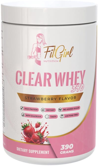 FitGirl Shake Protein + Collagen – 450g Strawberry | 18 Porties | Whey & Collageen Peptides