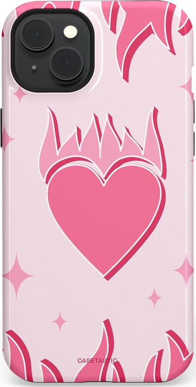 Casetastic Hoesje Geschikt voor Apple iPhone 15 Plus Magsafe - Stijlvolle Beschermende Duo-layer Case - Hartenvuur