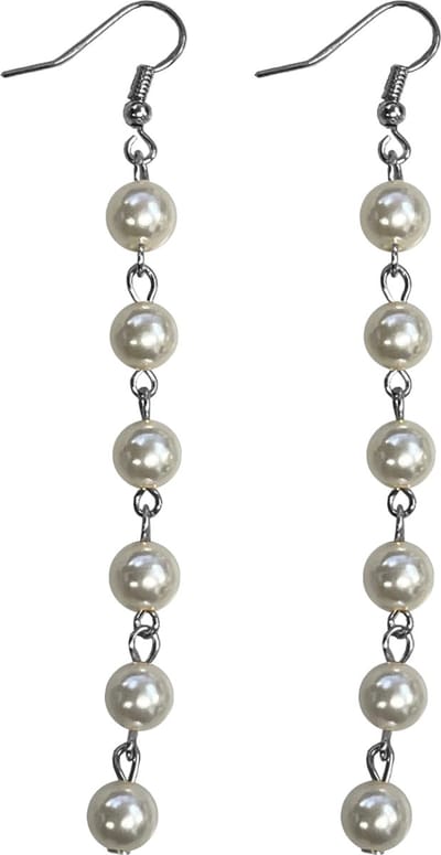 Fako Bijoux® - Parel Oorbellen - String Of Pearls - 8mm - Zilverkleurig