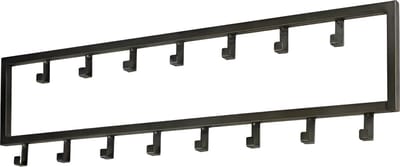 TOJ 15 Haaks Wandkapstok – 80cm - Muur / Wand Kapstok - Hangende Design Muurkapstok - Handdoekrek - RVS - Mat Zwart
