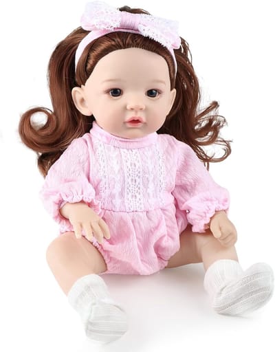Poppen Speelgoed - Kinderspeelgoed Pop - Rollenspel Bevorderen - Kambaar Haar - 30 cm - Roze Kleding