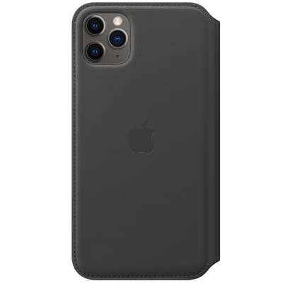 Leather Folio Bookcase voor de Apple iPhone 11 Pro Max - Zwart