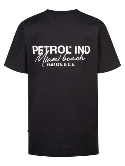 Petrol Industries - Jongens Backprint T-shirt Oceanpoint - Zwart - Maat 104