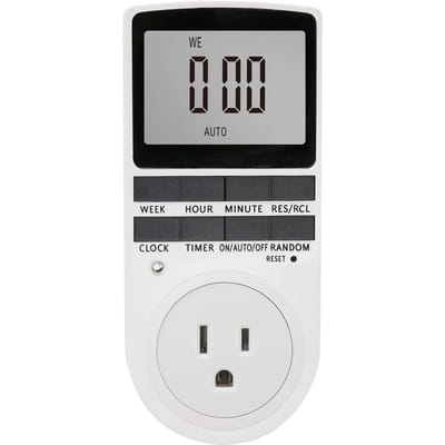 Prise de minuterie numérique, interrupteur de minuterie électronique numérique, affichage LCD, temps Programmable enfichable US Plug blanc