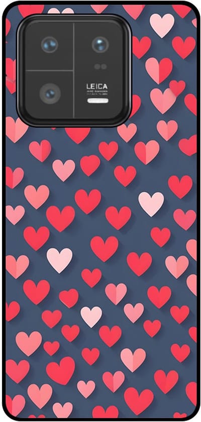 Smartphonica Telefoonhoesje Geschikt voor Xiaomi 13 Pro met Roze en Rode Hartjes Opdruk - TPU Backcover Case With Rosé and Red Heart Design geschikt voor Xiaomi 13 Pro