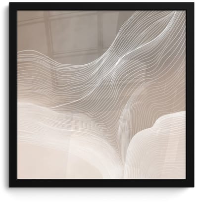 Poster in lijst - Fotolijst 40x40 cm - Posters - Golvende lijnen - Luchtstromen - Harmonieus - Posterlijst zwart - Decoratie - Wanddecoratie woonkamer - Muurdecoratie slaapkamer
