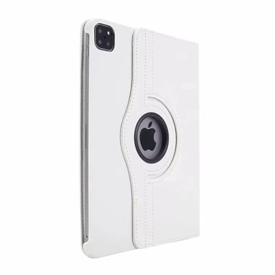 CHPN - Ipadhoes - Tablethoes - Geschikt voor Apple iPad - 360° Draaibare Bookcase - Wit - Tablet Hoes voor iPad Pro 12.9 - Geschikt voor 1e (2015) en 2e (2017) generatie.