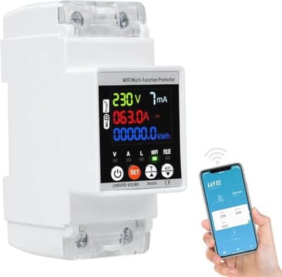 WiFi Stroommeter 63A AC 230V - Automatische WiFi Meter met Spikes en Onder spanningsbeveiliging