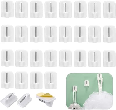 Dailygoods - Pack van 30 Zelfklevende Haakjes voor Gordijnen - Geen Boren Nodig