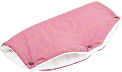 Kinderwagen Mof - Buggy Handwarmer - Warme Handen - Handgemaakt in EU - 48x23cm - Goud op Roze