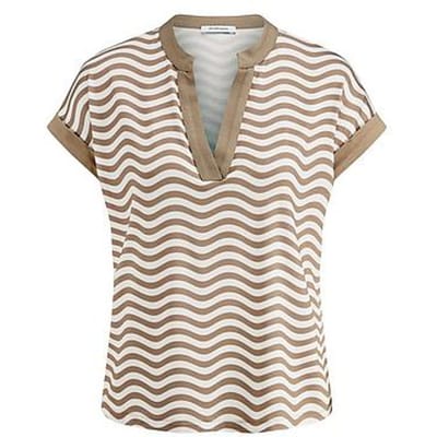 Shirt ronde hals Van Peter Hahn beige