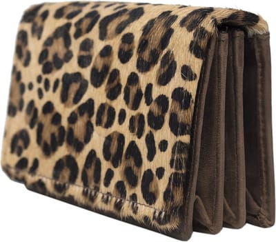 Donkerbruin Leren Dames Portemonnee Klein Met Vacht En Anti-Skim – Kleine Dames Portemonnee Buffelleer RFID