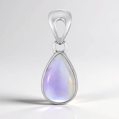Cavill - Zilveren Ametrien Hanger - 925 Sterling Zilver Geplatineerd - 5,5 ct Peervorm Cabochon - Boliviaanse Edelsteen - Elegant Zilverkleur