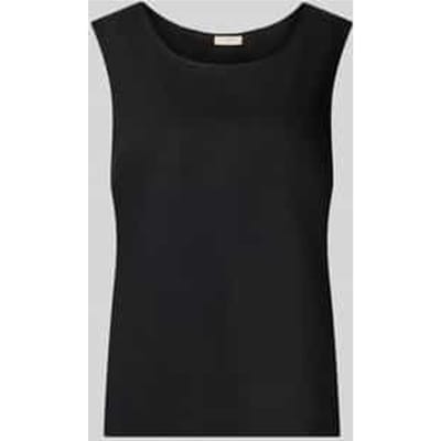 Top van linnenmix met ronde hals model 'Lava'