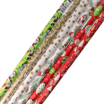 Design Group rollen inpakpapier/cadeaupapier - 15x stuks - kerst - 200 x 70 cm - papier