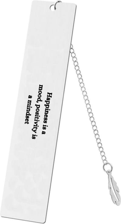 Akyol - happiness is a mood positivity is a mindset boekenlegger - Quotes - familie vrienden - cadeau