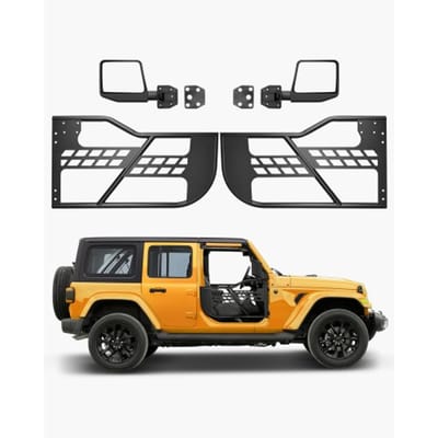 VEVOR Jeep Tube Doors (2-deurs) in jachtstijl met robuuste scharnieren en originele vergrendeling, Jeep-deuren met achteruitkijkspiegels, geschikt voor Jeep Wrangler JL van 2018-2024 en Jeep Gladiator JT van 2020-2024