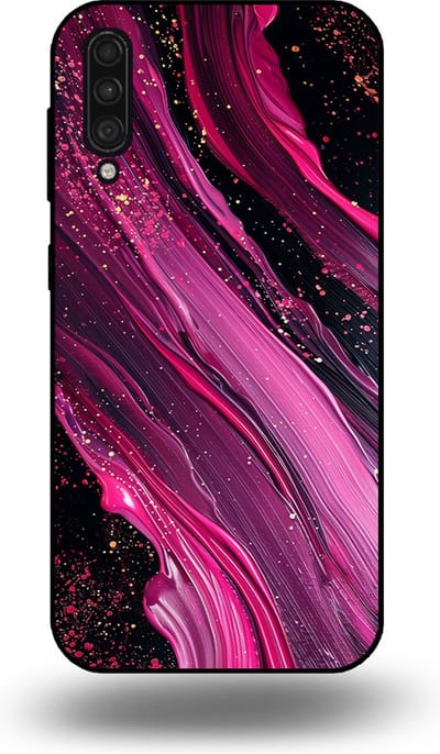 Smartphonica Telefoonhoesje geschikt voor Samsung Galaxy A50s met marmer opdruk - TPU backcover case marble design - Paars Roze geschikt voor Samsung Galaxy A50s