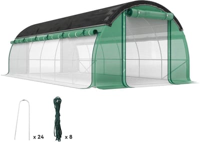 Outsunny-Kunststoff, Stahl-Grün-600L x 300B x 198H cm-Folientunnel