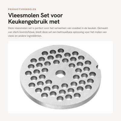 Dailygoods- Vleesmolen - Koolstofstaal - 5mm Gatdiameter - Huishoudelijk Keukenapparaat - Veilig en Duurzaam - Eenvoudig te Reinigen - Gehaktmolen