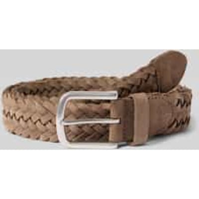 Riem van leer in vlechtlook model 'Vancouver'