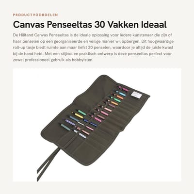 Dailygoods- Kwastenhouder 22 Gaten - Opvouwbaar - Canvas - Lichtgewicht - Organisator - Bescherming tegen stof en schade - Kwastenrol