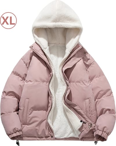 Nivard Parka Heren - Winterjas - Sherpa - Voor Heren - Jas - Winter - Volwassen - Extra Zacht - Roze - Maat XL