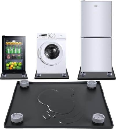 Waterdichte Siliconen Wasbak 60 x 60 cm voor Vloerbescherming en Leckpreventie, Geschikt voor Wasmachines, Droogkasten en Koelkasten