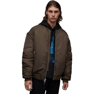 AllSaints Akio Bomber Dull Khaki Maat: XXL | Bomberjacks Outlet | Heren | Bruin