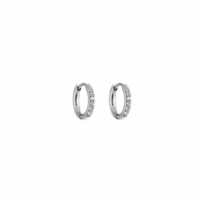 Bijoutheek Oorringen Zirkonia Stenen Crystal Silver
