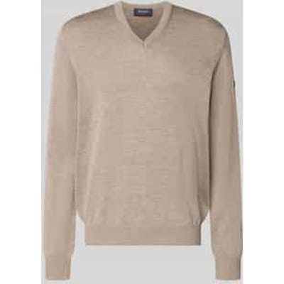Gebreide pullover van scheerwol met V-hals