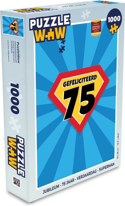 Puzzel Jubileum - 75 Jaar - Verjaardag - Superman - Legpuzzel - Puzzel 1000 stukjes volwassenen