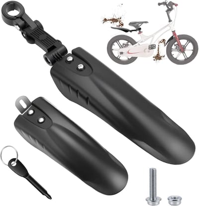 SnelShoppen - Kindermudguard voor Fietsen 16-18 Inch - Voor- en Achterspatbord - Verstelbaar en Eenvoudig te Installeren - Duurzaam Kunststof voor Rob