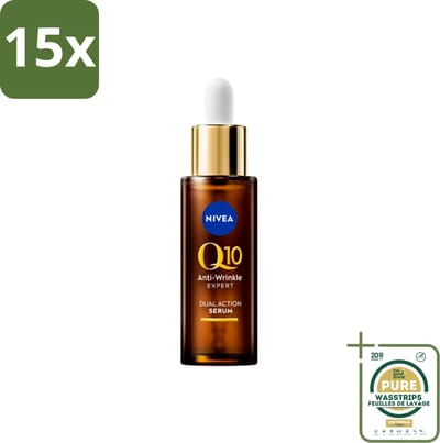 15 x NIVEA - Gezichtsserum - Q10 Dubbele Werking Anti-Rimpel - Dubbele werking - Vermindert & voorkomt rimpels - 30 ml - Grootverpakking - Anti-aging Serum - Rimpel Serum - Q10 Serum - Glycatie Serum - Anti-aging