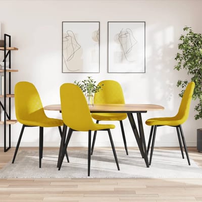 vidaXL - Eetkamerstoelen - 4 - st - fluweel - mosterdgeel