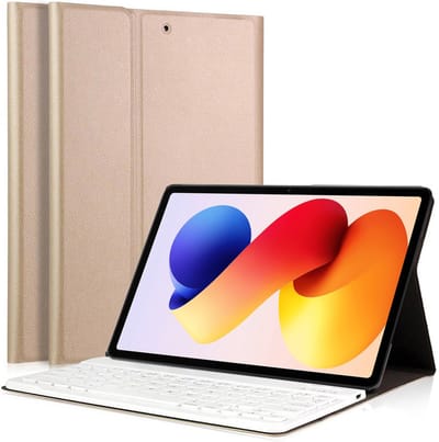 Hoes met toetsenbord geschikt voor Xiaomi Redmi Pad 2 Pro - Keyboard Book Case Cover Hoesje Goud