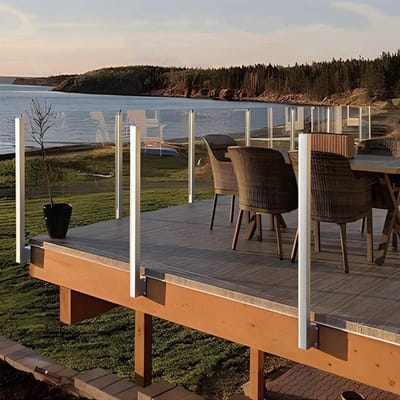 Glazen Balustrade Systeem - Zijmontage Paal - Terras Afschermen - Roestvrij Staal 304 - 10x10cm Basis - Zilver