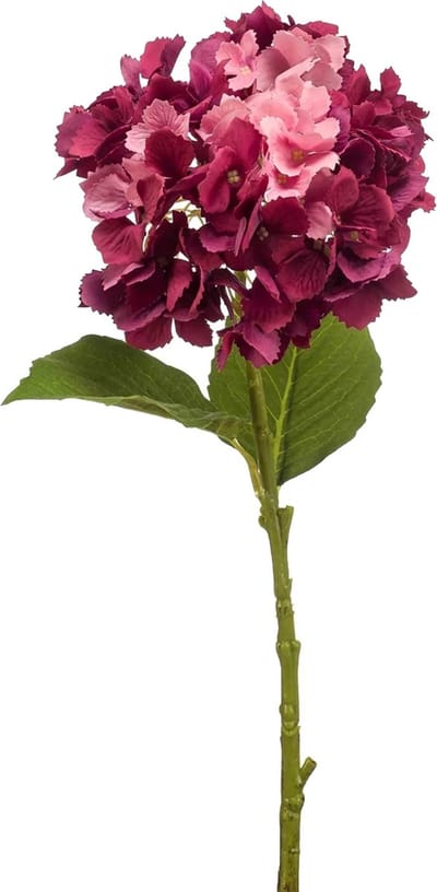 Emerald Kunstbloem hortensia tak - 52 cm - fuchsia - Real Touch - hydrangea - kunst zijdebloemen