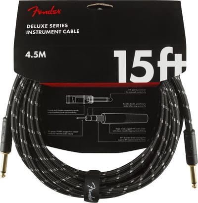 Fender Deluxe Series Instrument Cable 4.5m (Black Tweed) - Instrumentenkabel