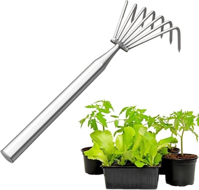 Tuinhark - Cultivator Handhark - Onkruid Wieden - Roestvrij Staal - 7 Klauwen - Metaal