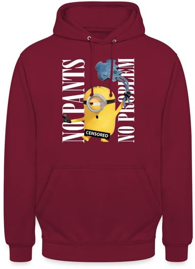 Minions Censored No Pants No Problem Hoodie Unisex