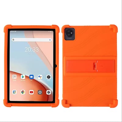 Dailygoods - Beschermhoes - Zachte siliconen hoes - Sterke bescherming - Oranje - Met standaard - Geschikt voor Blackview Tab 70 WiFi - TPU hoes