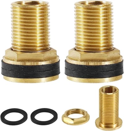 SnelShoppen - 2 Stuks Tank Schroefverbinding - AG 1/2 Inch x IG 3/8 Inch - Messing Regenwaterafvoer - Schroefverbinding voor Kranen, Waterdruppelaars,