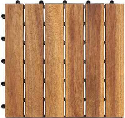 22 stuks houten tegels Terrastegels Houten tegels Mozaïek 30x30 cm - Balkontegels weerbestendig van acaciahout met kliksysteem voor terras balkon