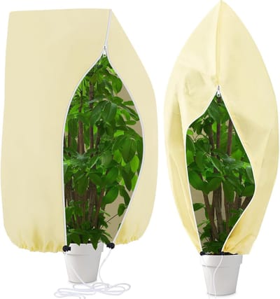 Unyqoos® Twee Stuks Winterbeschermingshoezen voor Potplanten met Ritssluiting en Trekkoord