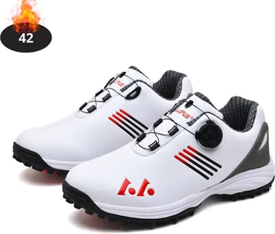 Livano Golfschoenen Heren - Golfkleding - Golfschoenen Antislip - Waterdicht - Golfen - Wit/Rood - 42